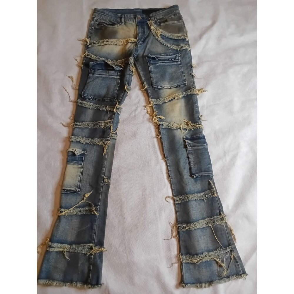 Rockstar Original RSM205 Flare Denim Men's Blue Jeans Size 34